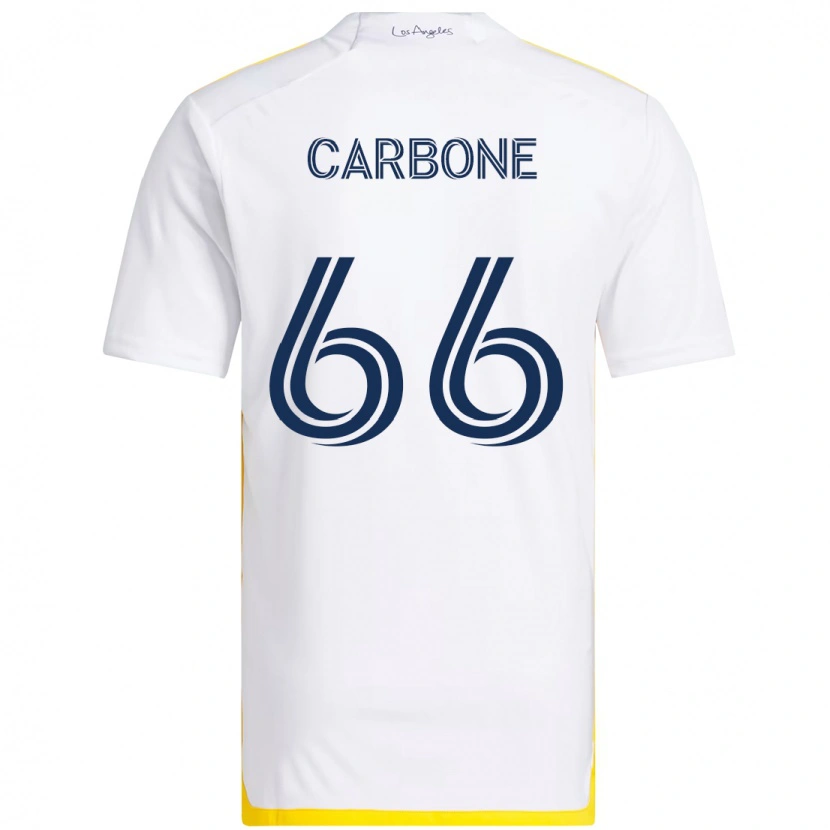 Danxen Bambino Maglia Matteo Carbone #66 Bianco Giallo Kit Gara Home 2025/26 Maglietta