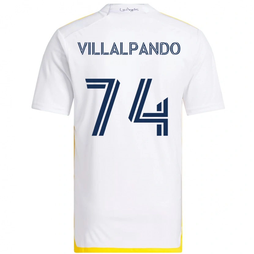 Danxen Bambino Maglia Sergio Villalpando #74 Bianco Giallo Kit Gara Home 2025/26 Maglietta