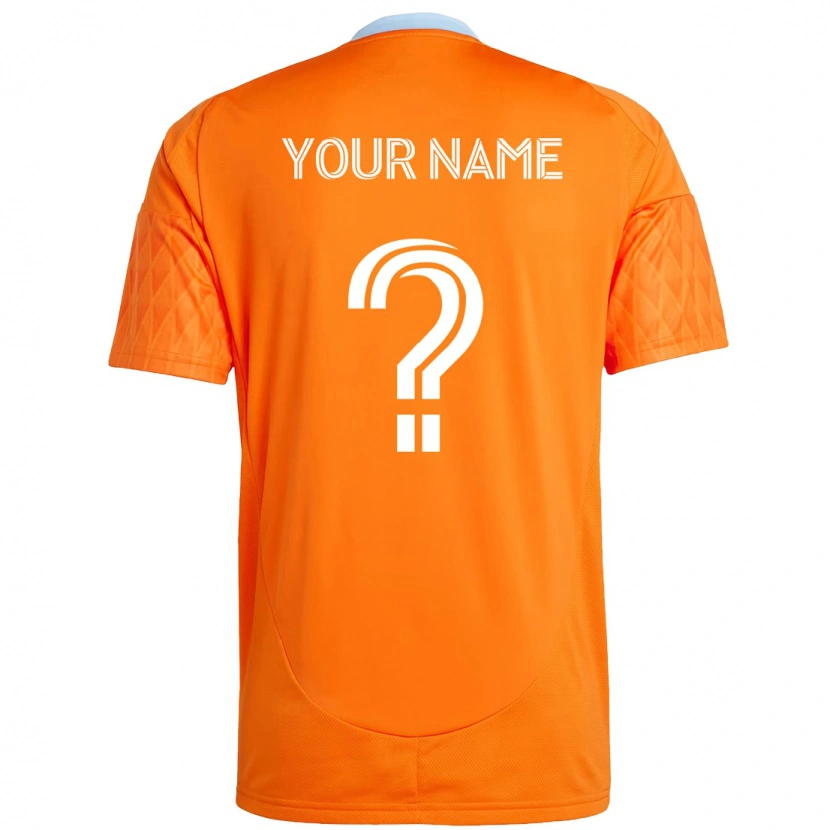 Danxen Bambino Maglia Il Tuo Nome #0 Arancione Bianco Kit Gara Home 2025/26 Maglietta