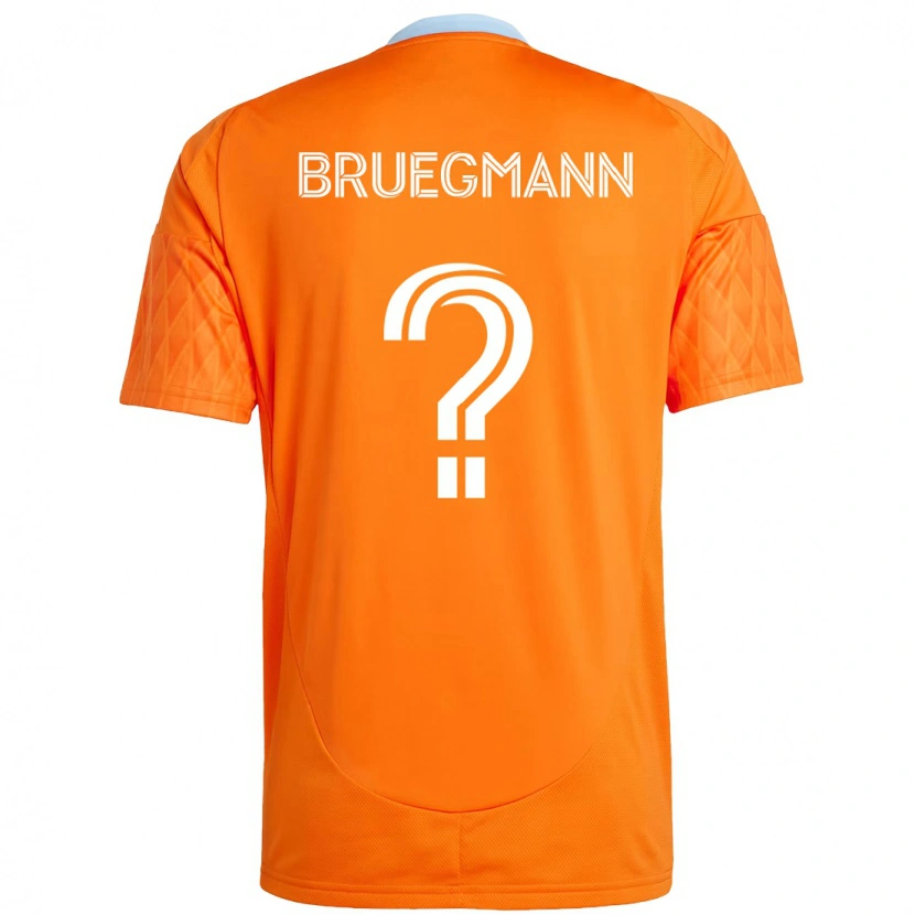 Danxen Bambino Maglia Lukas Bruegmann #0 Arancione Bianco Kit Gara Home 2025/26 Maglietta