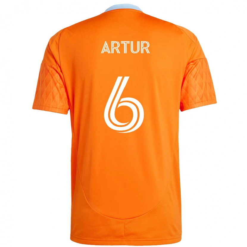 Danxen Bambino Maglia Artur #6 Arancione Bianco Kit Gara Home 2025/26 Maglietta