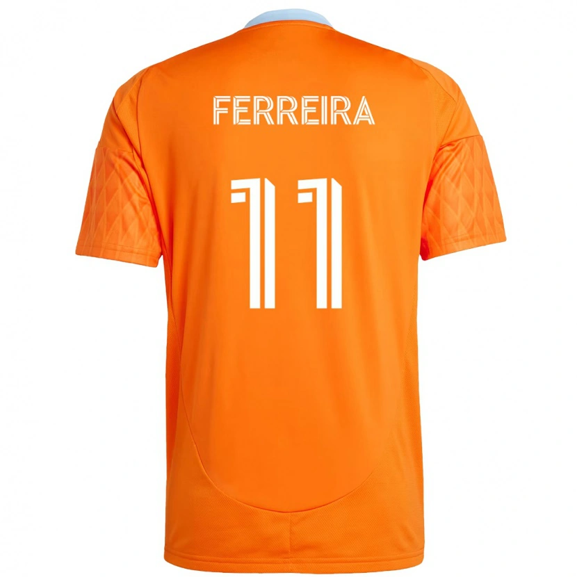 Danxen Bambino Maglia Sebastián Ferreira #11 Arancione Bianco Kit Gara Home 2025/26 Maglietta
