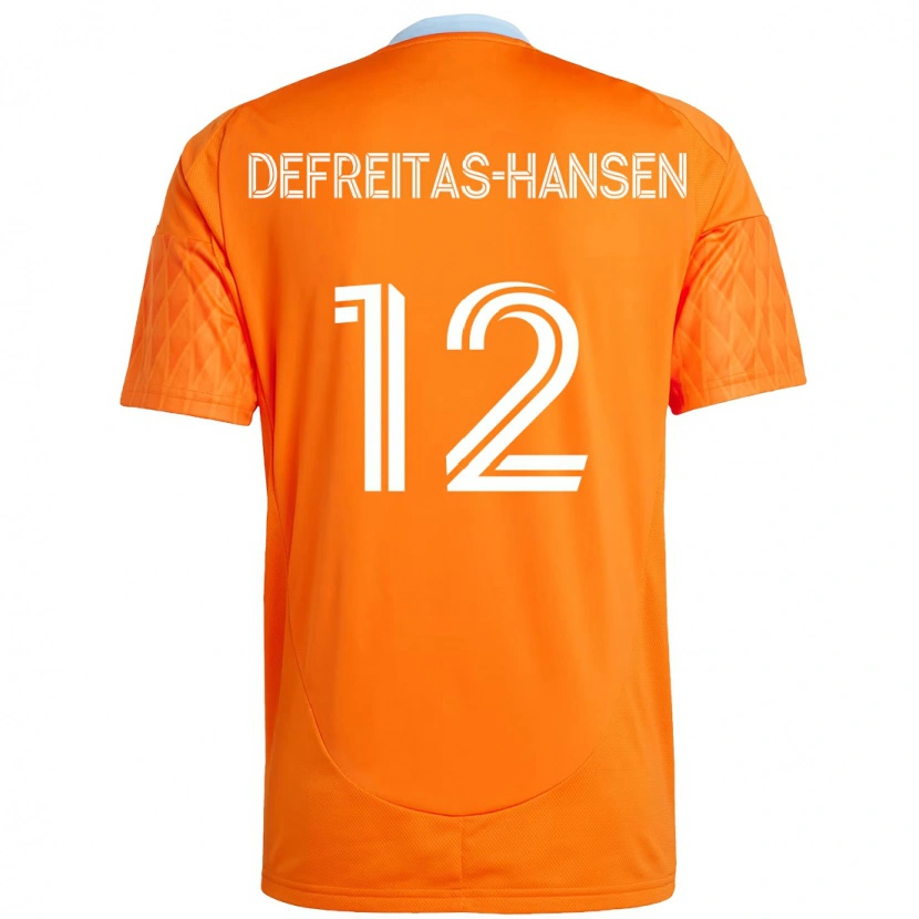 Danxen Bambino Maglia Nicholas Defreitas-Hansen #12 Arancione Bianco Kit Gara Home 2025/26 Maglietta