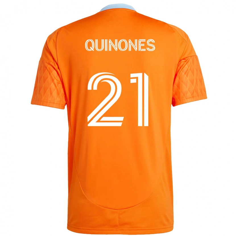Danxen Bambino Maglia Nelson Quiñónes #21 Arancione Bianco Kit Gara Home 2025/26 Maglietta