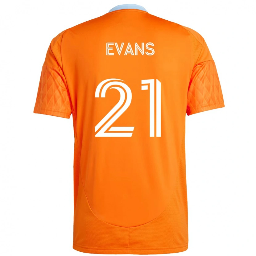Danxen Bambino Maglia Jacob Evans #21 Arancione Bianco Kit Gara Home 2025/26 Maglietta