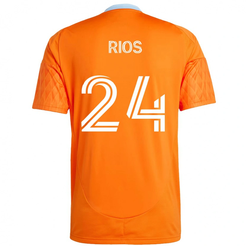 Danxen Bambino Maglia Paolo Ríos #24 Arancione Bianco Kit Gara Home 2025/26 Maglietta