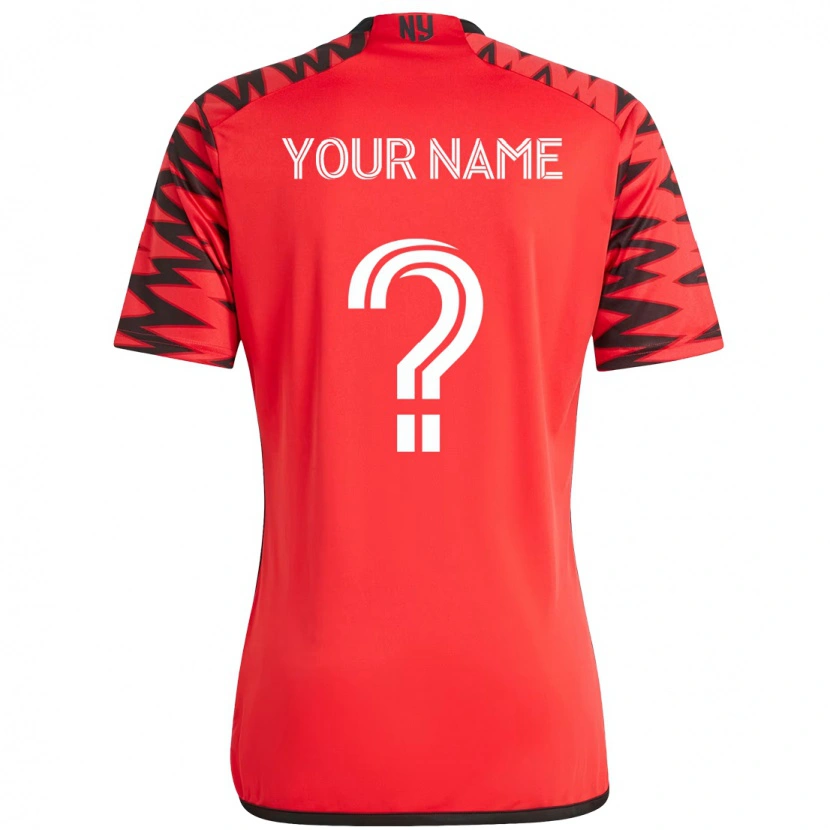 Danxen Bambino Maglia Il Tuo Nome #0 Rosso Nero Kit Gara Home 2025/26 Maglietta