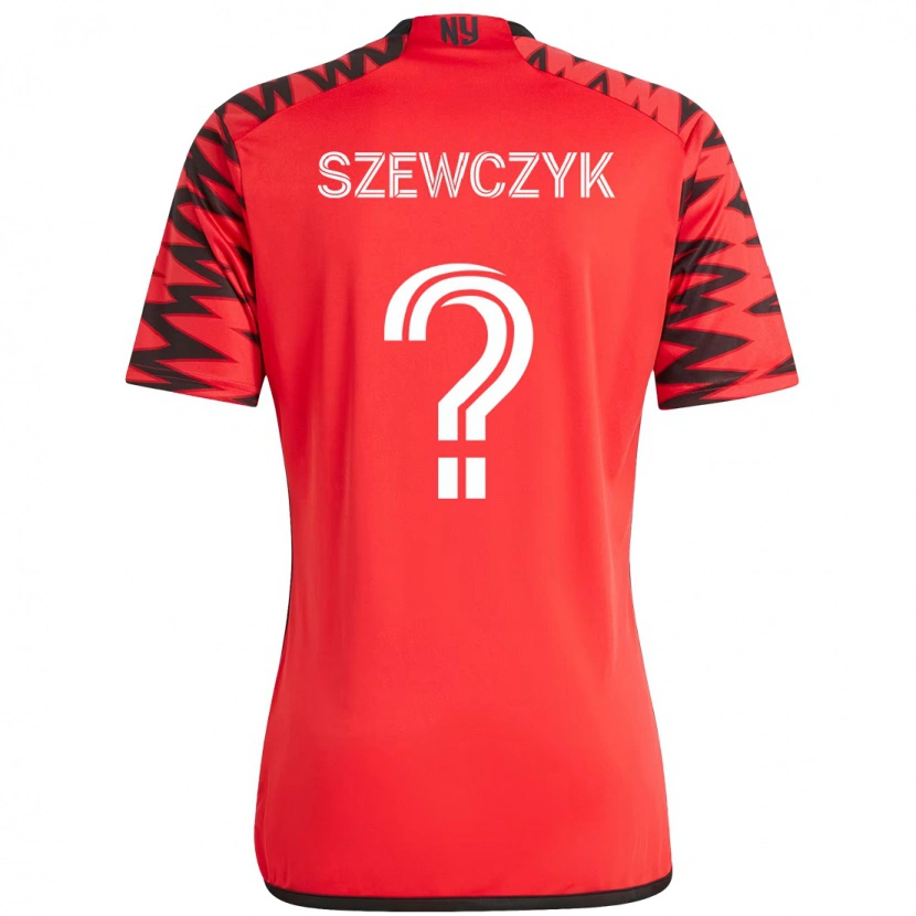 Danxen Bambino Maglia Tobias Szewczyk #0 Rosso Nero Kit Gara Home 2025/26 Maglietta