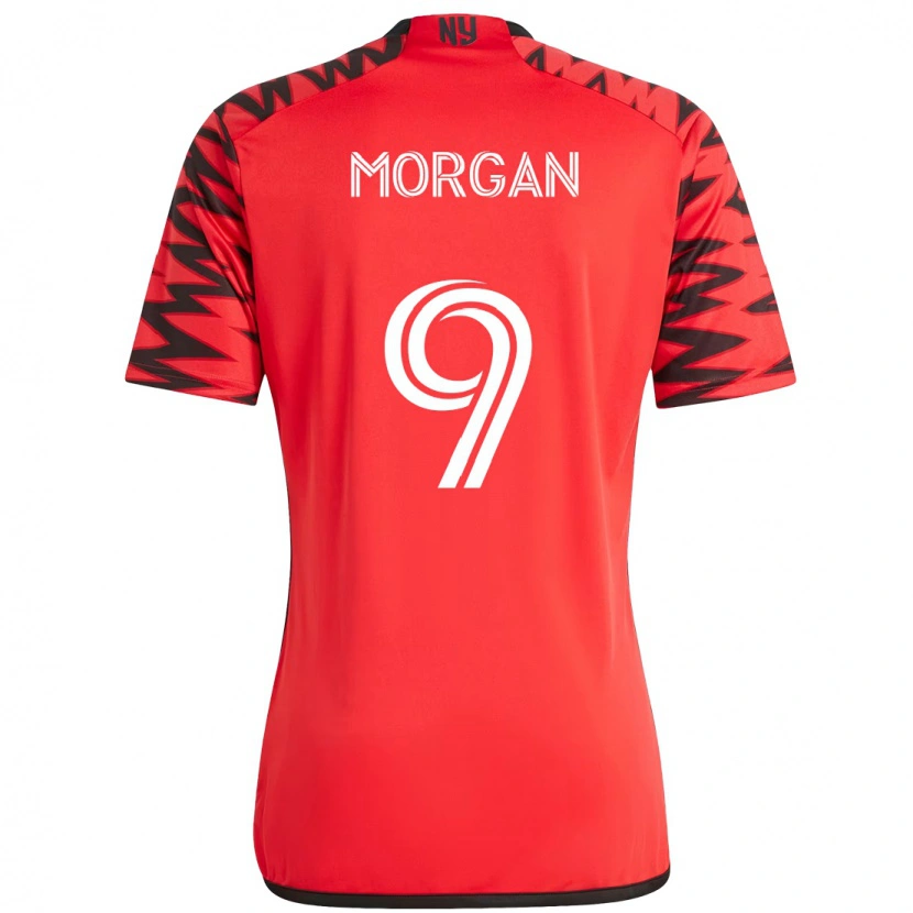 Danxen Bambino Maglia Lewis Morgan #9 Rosso Nero Kit Gara Home 2025/26 Maglietta