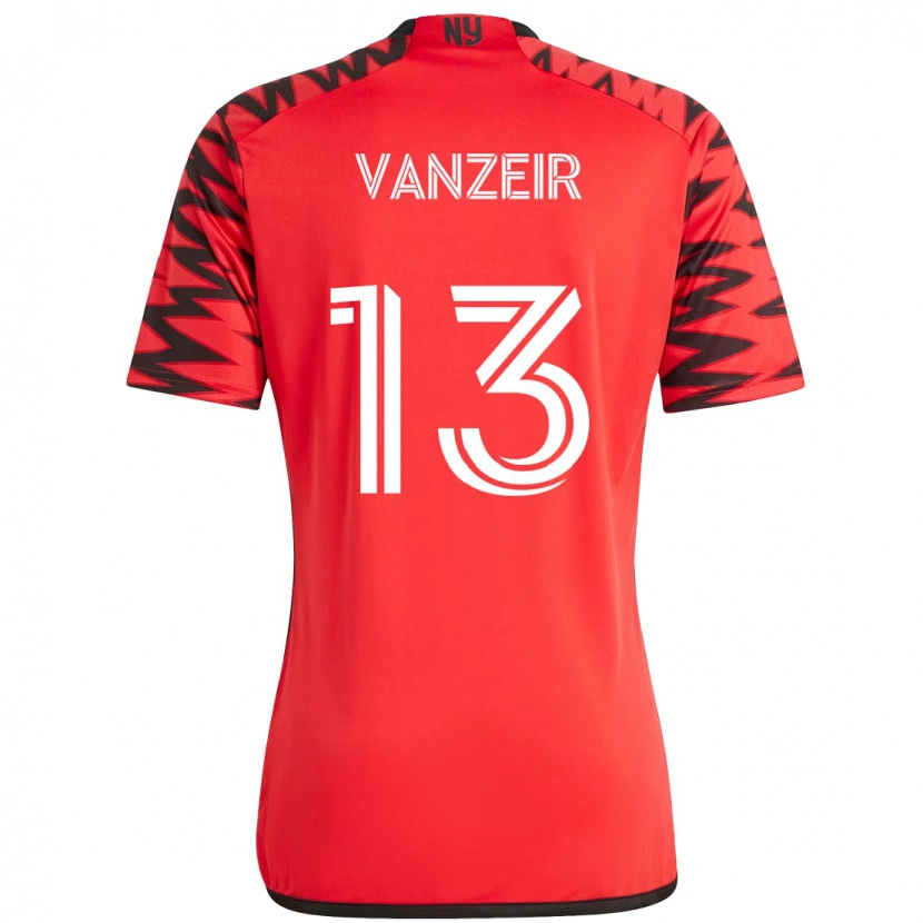 Danxen Bambino Maglia Dante Vanzeir #13 Rosso Nero Kit Gara Home 2025/26 Maglietta