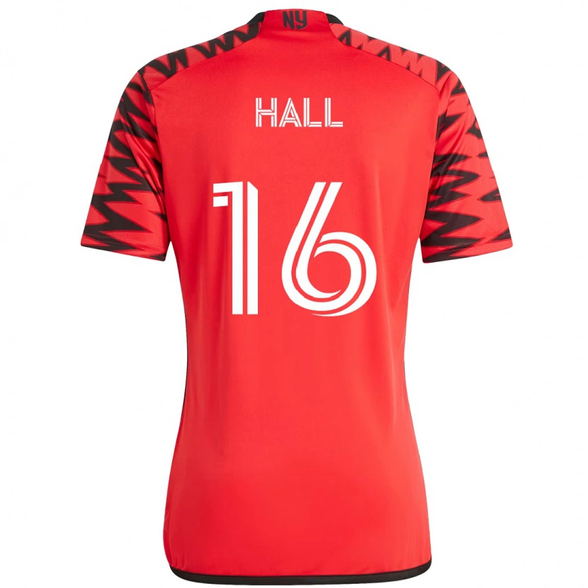 Danxen Bambino Maglia Julian Hall #16 Rosso Nero Kit Gara Home 2025/26 Maglietta
