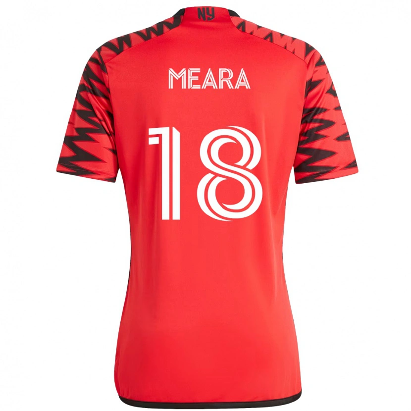Danxen Bambino Maglia Ryan Meara #18 Rosso Nero Kit Gara Home 2025/26 Maglietta