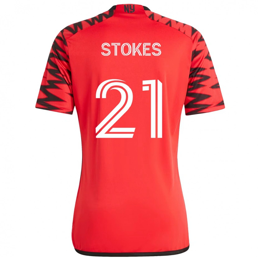 Danxen Bambino Maglia Aidan Stokes #21 Rosso Nero Kit Gara Home 2025/26 Maglietta