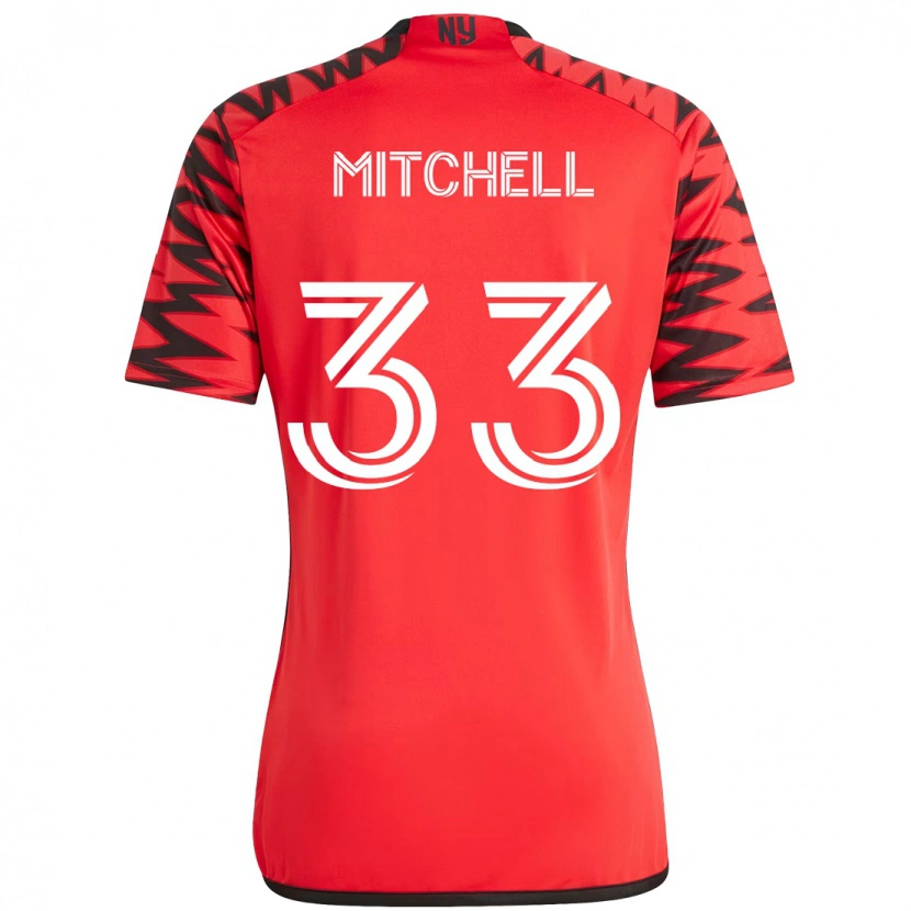 Danxen Bambino Maglia Roald Mitchell #33 Rosso Nero Kit Gara Home 2025/26 Maglietta