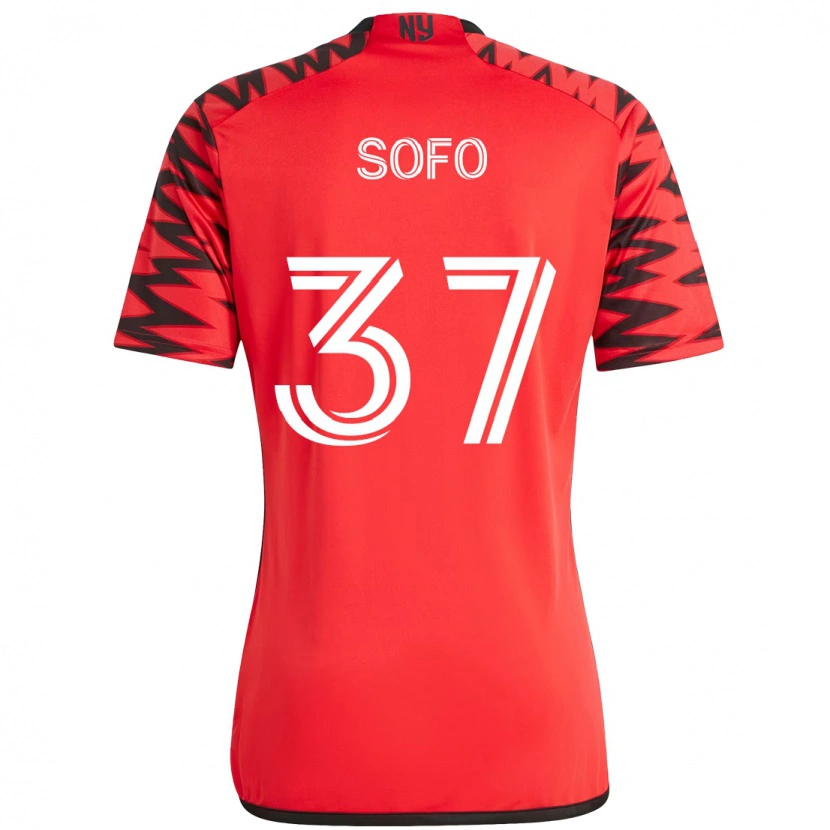 Danxen Bambino Maglia Mohammed Sofo #37 Rosso Nero Kit Gara Home 2025/26 Maglietta