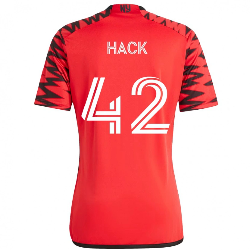 Danxen Bambino Maglia Alexander Hack #42 Rosso Nero Kit Gara Home 2025/26 Maglietta