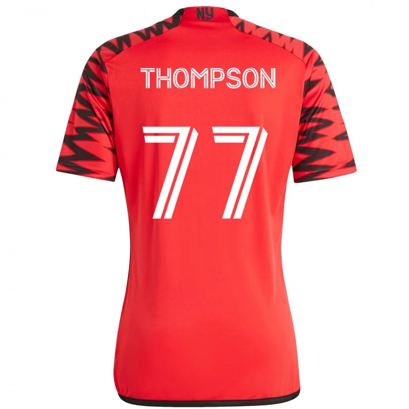 Danxen Bambino Maglia Amos Shapiro-Thompson #77 Rosso Nero Kit Gara Home 2025/26 Maglietta