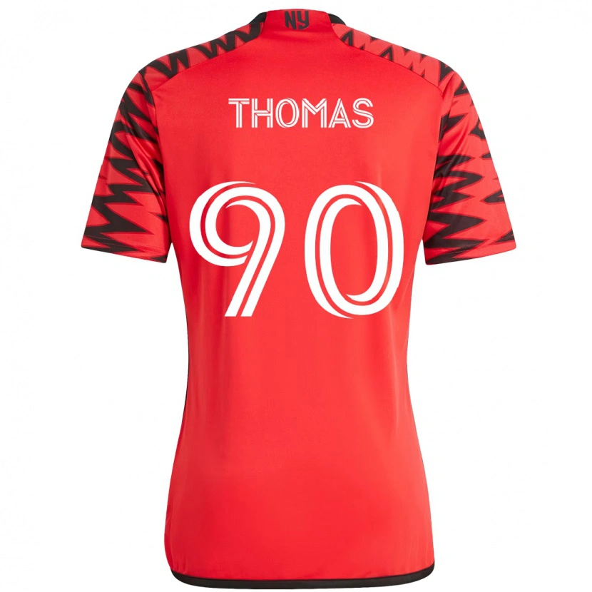 Danxen Bambino Maglia Oladayo Thomas #90 Rosso Nero Kit Gara Home 2025/26 Maglietta