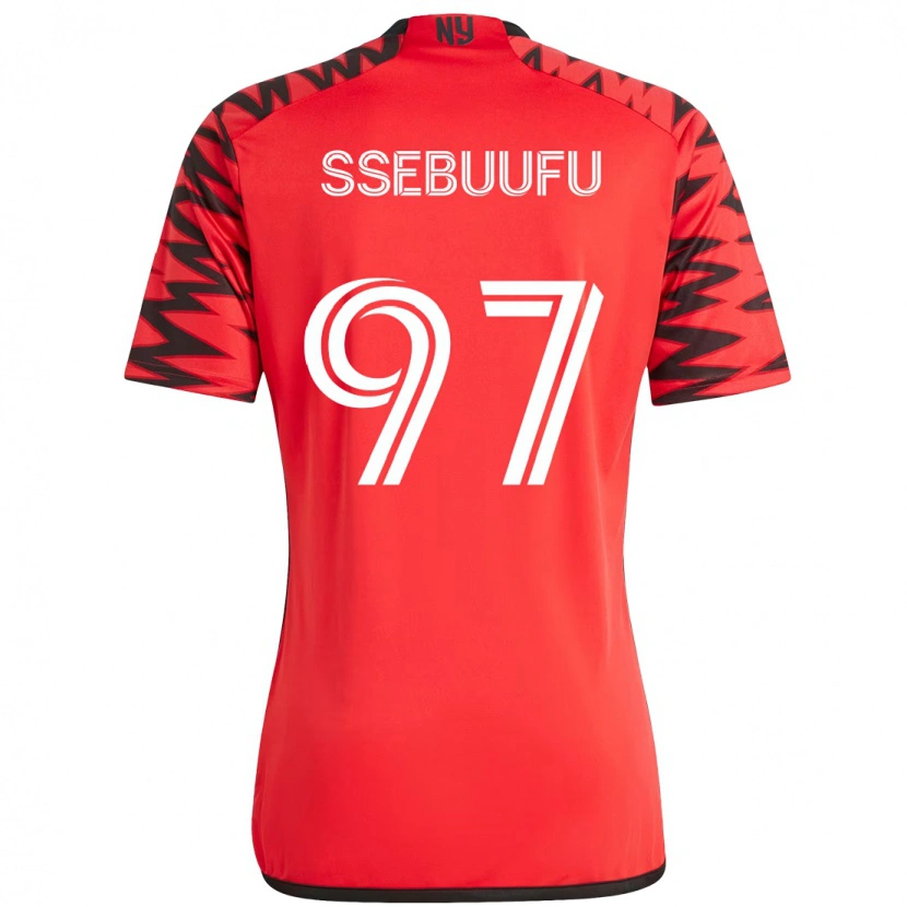 Danxen Bambino Maglia Frank Ssebuufu #97 Rosso Nero Kit Gara Home 2025/26 Maglietta