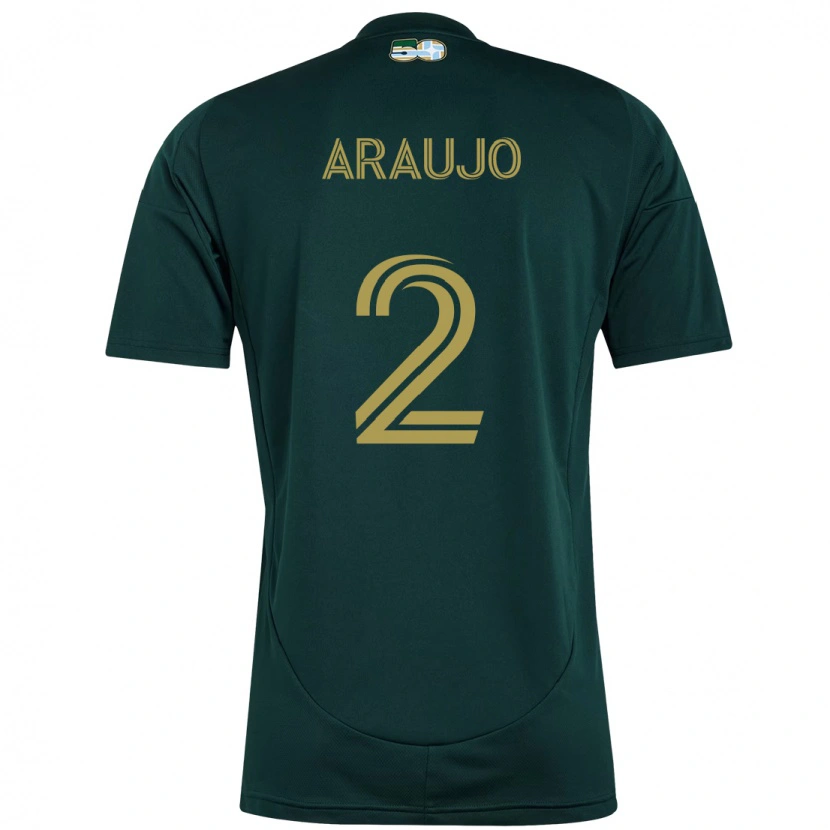 Danxen Bambino Maglia Miguel Araujo #2 Nero Marrone Kit Gara Home 2025/26 Maglietta