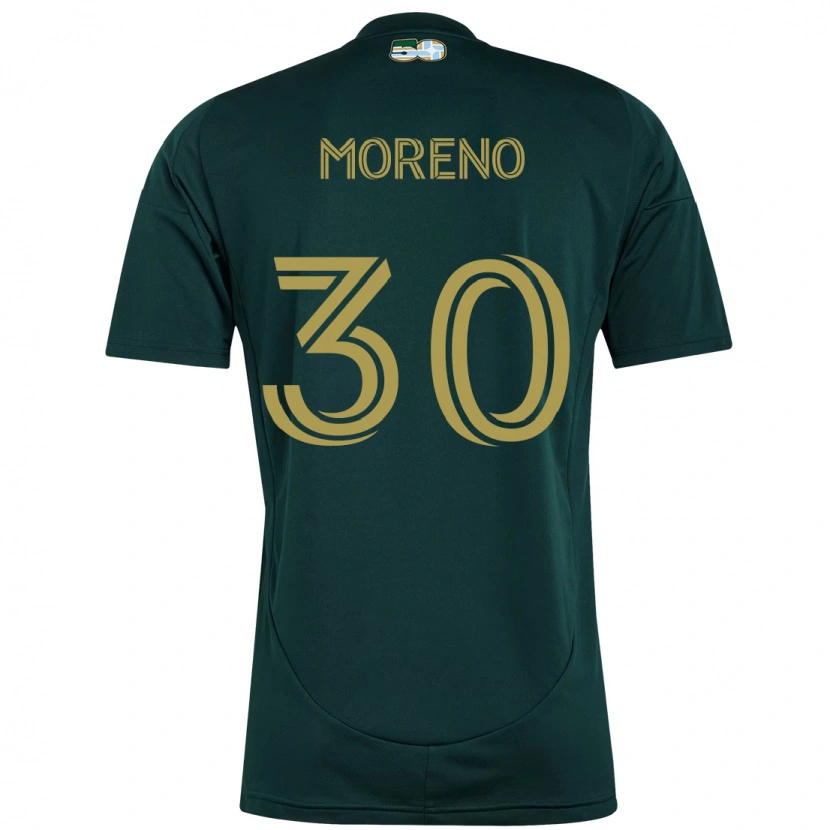 Danxen Bambino Maglia Santiago Moreno #30 Nero Marrone Kit Gara Home 2025/26 Maglietta