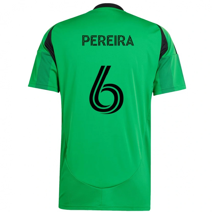 Danxen Bambino Maglia Daniel Pereira #6 Verde Nero Kit Gara Home 2025/26 Maglietta