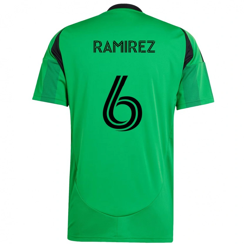 Danxen Bambino Maglia Alonso Ramírez #6 Verde Nero Kit Gara Home 2025/26 Maglietta
