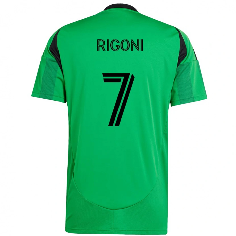 Danxen Bambino Maglia Emiliano Rigoni #7 Verde Nero Kit Gara Home 2025/26 Maglietta