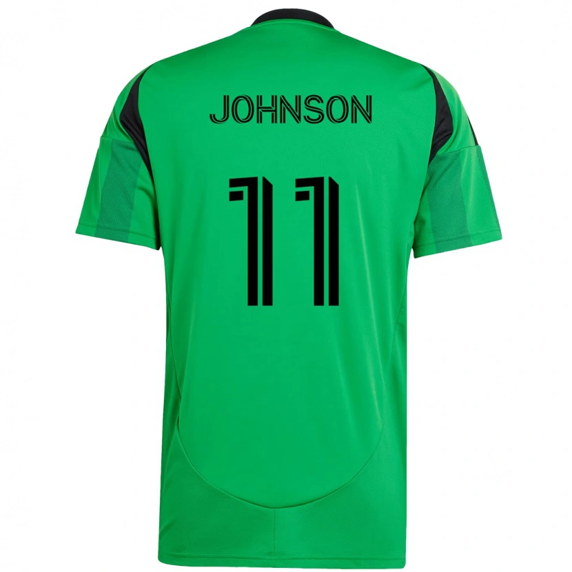 Danxen Bambino Maglia Emmanuel Johnson #11 Verde Nero Kit Gara Home 2025/26 Maglietta