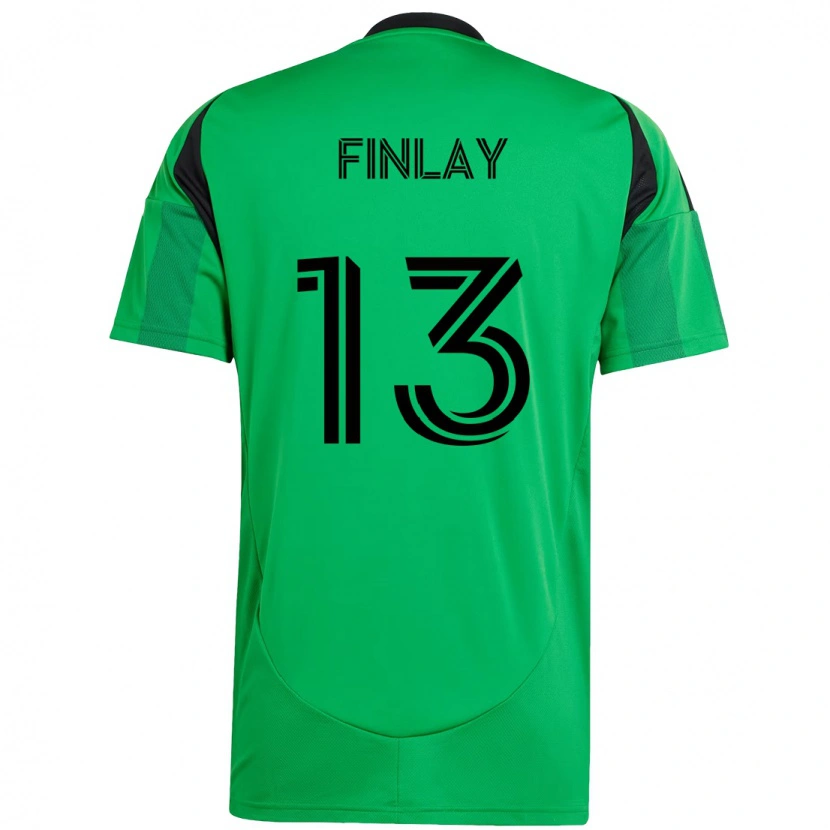 Danxen Bambino Maglia Ethan Finlay #13 Verde Nero Kit Gara Home 2025/26 Maglietta