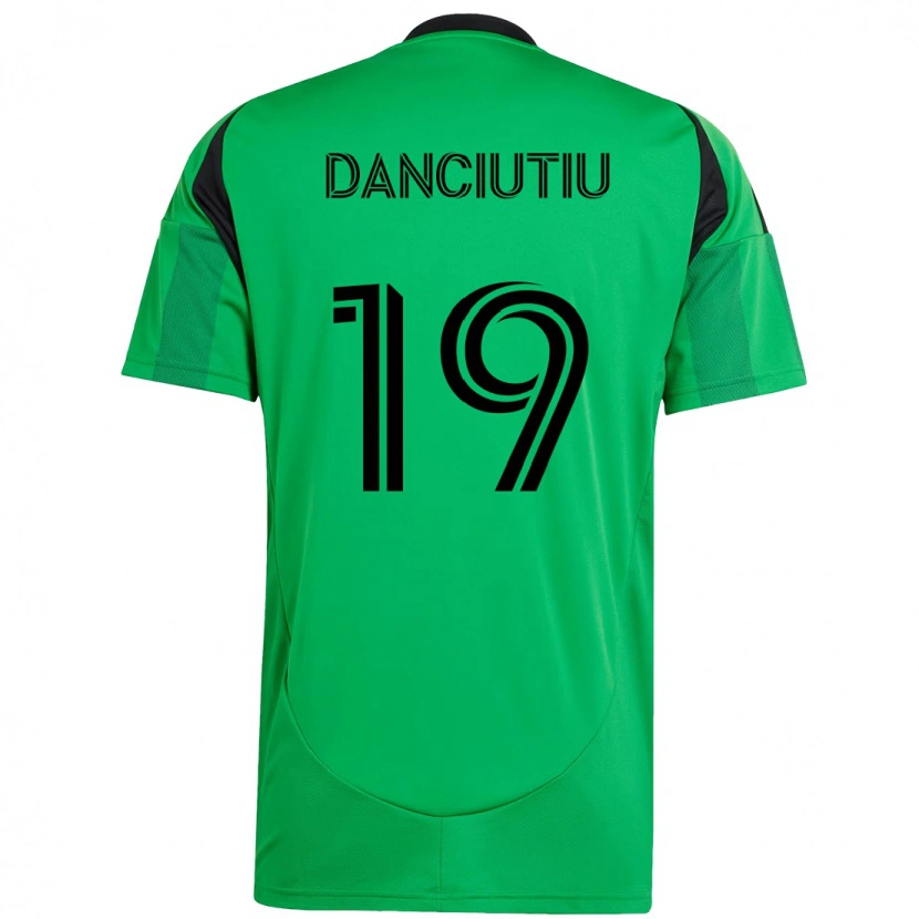 Danxen Bambino Maglia Vlad Dănciuțiu #19 Verde Nero Kit Gara Home 2025/26 Maglietta