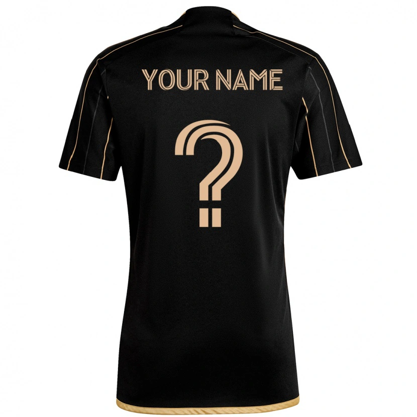 Danxen Bambino Maglia Il Tuo Nome #0 Nero Marrone Kit Gara Home 2025/26 Maglietta