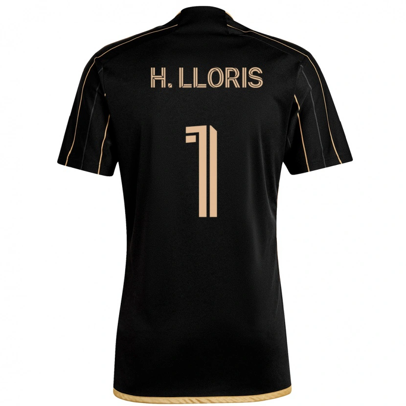 Danxen Bambino Maglia Hugo Lloris #1 Nero Marrone Kit Gara Home 2025/26 Maglietta