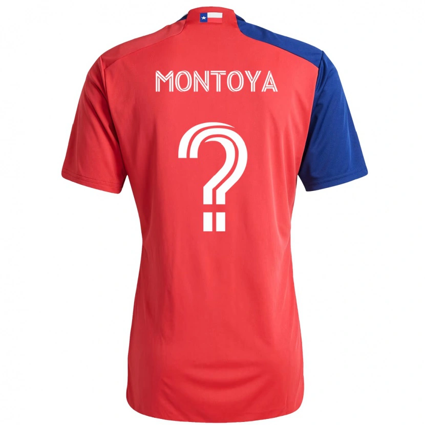 Danxen Bambino Maglia Nicolás Montoya #0 Rosso Blu Navy Kit Gara Home 2025/26 Maglietta