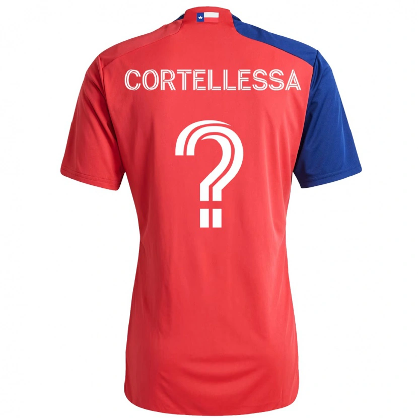 Danxen Bambino Maglia Michael Cortellessa #0 Rosso Blu Navy Kit Gara Home 2025/26 Maglietta