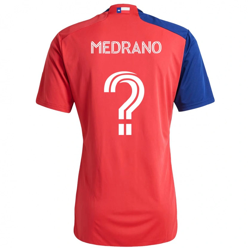 Danxen Bambino Maglia Gael Medrano #0 Rosso Blu Navy Kit Gara Home 2025/26 Maglietta