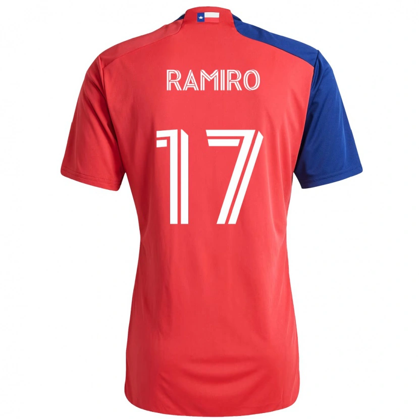 Danxen Bambino Maglia Ramiro #17 Rosso Blu Navy Kit Gara Home 2025/26 Maglietta