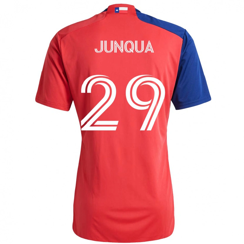 Danxen Bambino Maglia Sam Junqua #29 Rosso Blu Navy Kit Gara Home 2025/26 Maglietta
