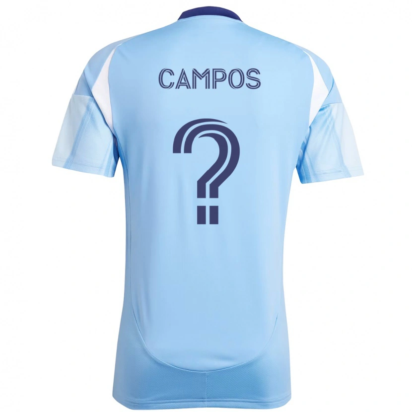 Danxen Bambino Maglia Adonis Campos #0 Azzurro Chiaro Kit Gara Home 2025/26 Maglietta