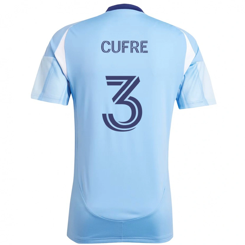 Danxen Bambino Maglia Braian Cufré #3 Azzurro Chiaro Kit Gara Home 2025/26 Maglietta