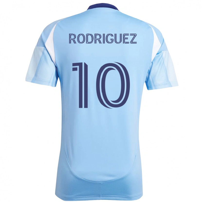 Danxen Bambino Maglia Santiago Rodríguez #10 Azzurro Chiaro Kit Gara Home 2025/26 Maglietta