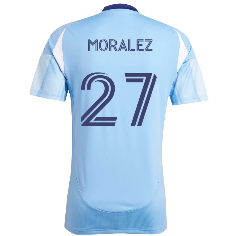 Danxen Bambino Maglia Maxi Moralez #27 Azzurro Chiaro Kit Gara Home 2025/26 Maglietta