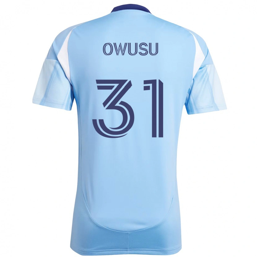 Danxen Bambino Maglia Samuel Owusu #31 Azzurro Chiaro Kit Gara Home 2025/26 Maglietta