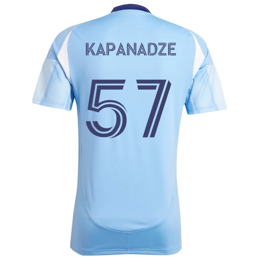 Danxen Bambino Maglia Nicholas Kapanadze #57 Azzurro Chiaro Kit Gara Home 2025/26 Maglietta