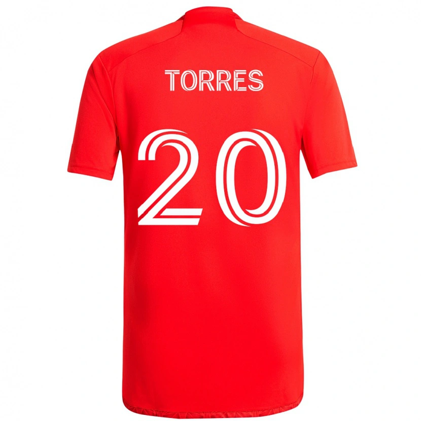 Danxen Bambino Maglia Jairo Torres #20 Rosso Bianco Kit Gara Home 2025/26 Maglietta