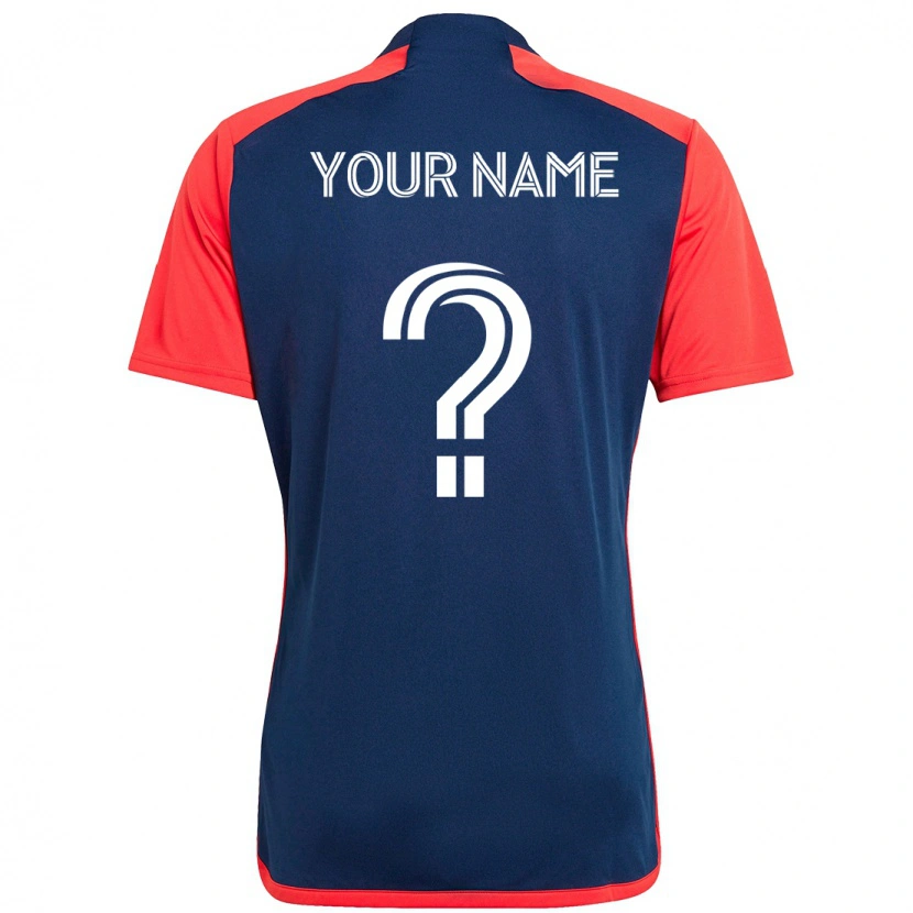 Danxen Bambino Maglia Il Tuo Nome #0 Blu Rosso Kit Gara Home 2025/26 Maglietta