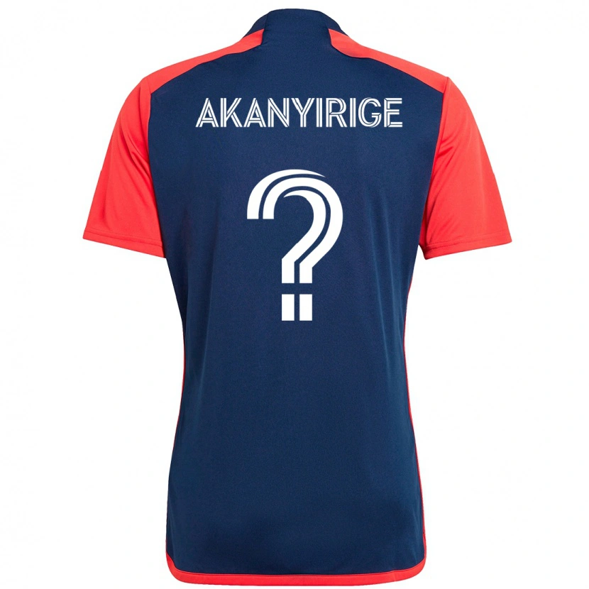 Danxen Bambino Maglia Jacob Akanyirige #0 Blu Rosso Kit Gara Home 2025/26 Maglietta