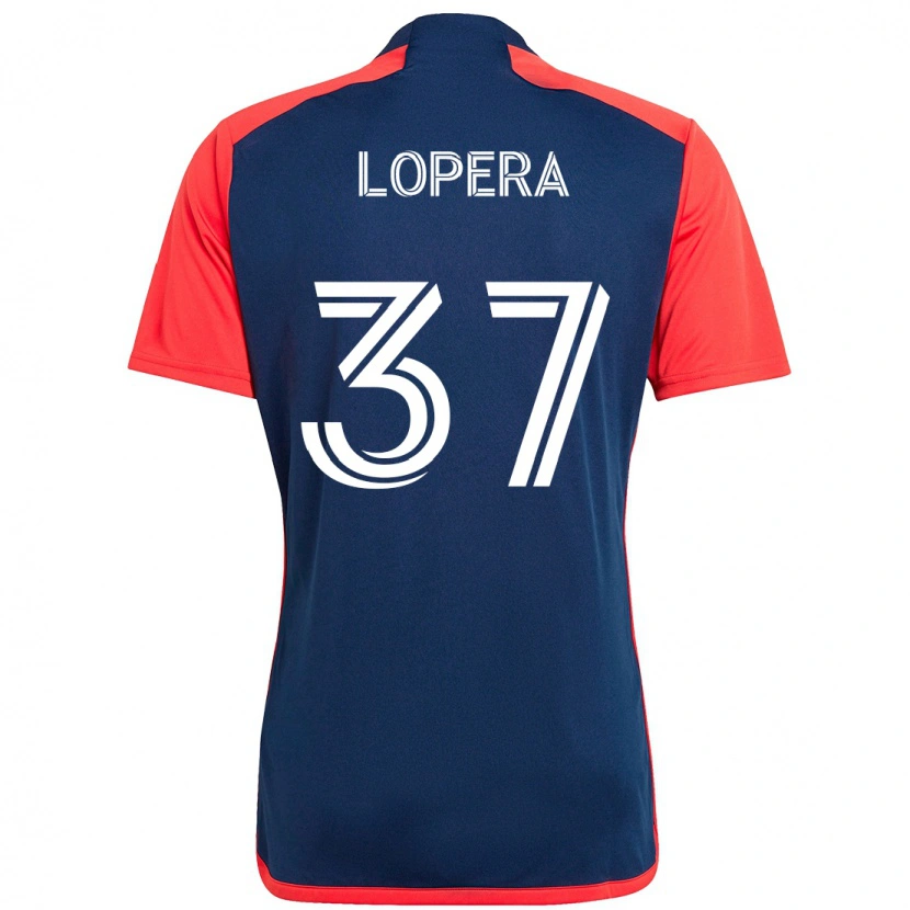 Danxen Bambino Maglia Steban Lopera #37 Blu Rosso Kit Gara Home 2025/26 Maglietta