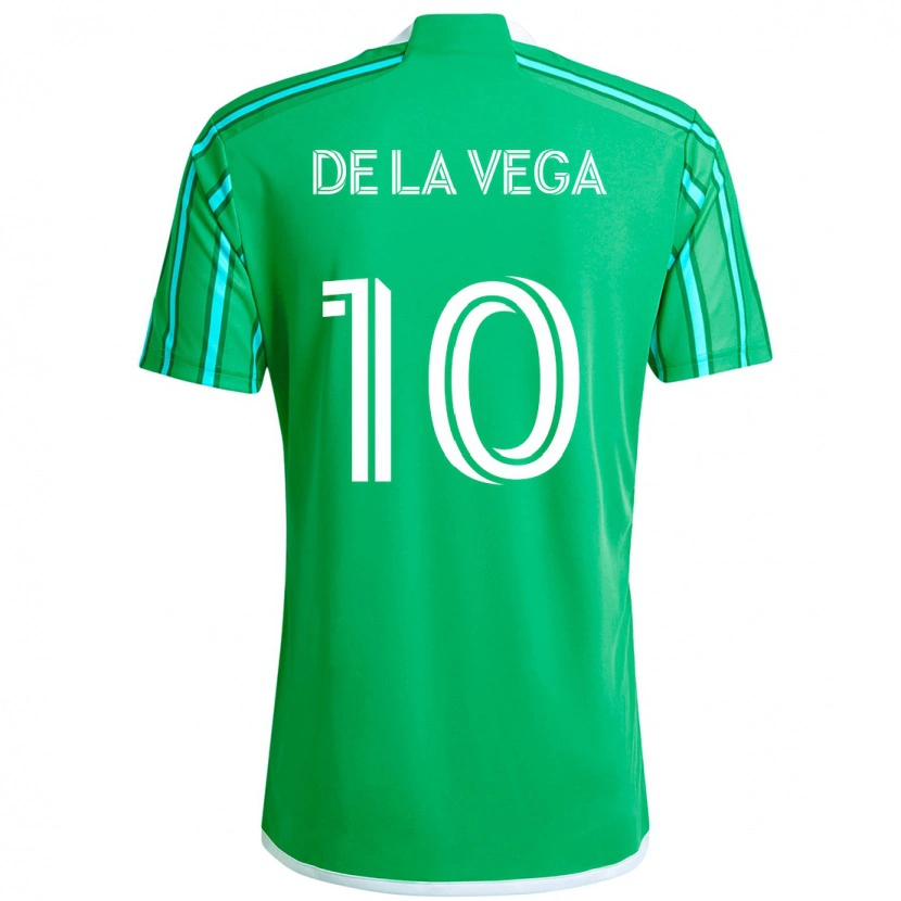 Danxen Bambino Maglia Pedro De La Vega #10 Verde Bianco Kit Gara Home 2025/26 Maglietta