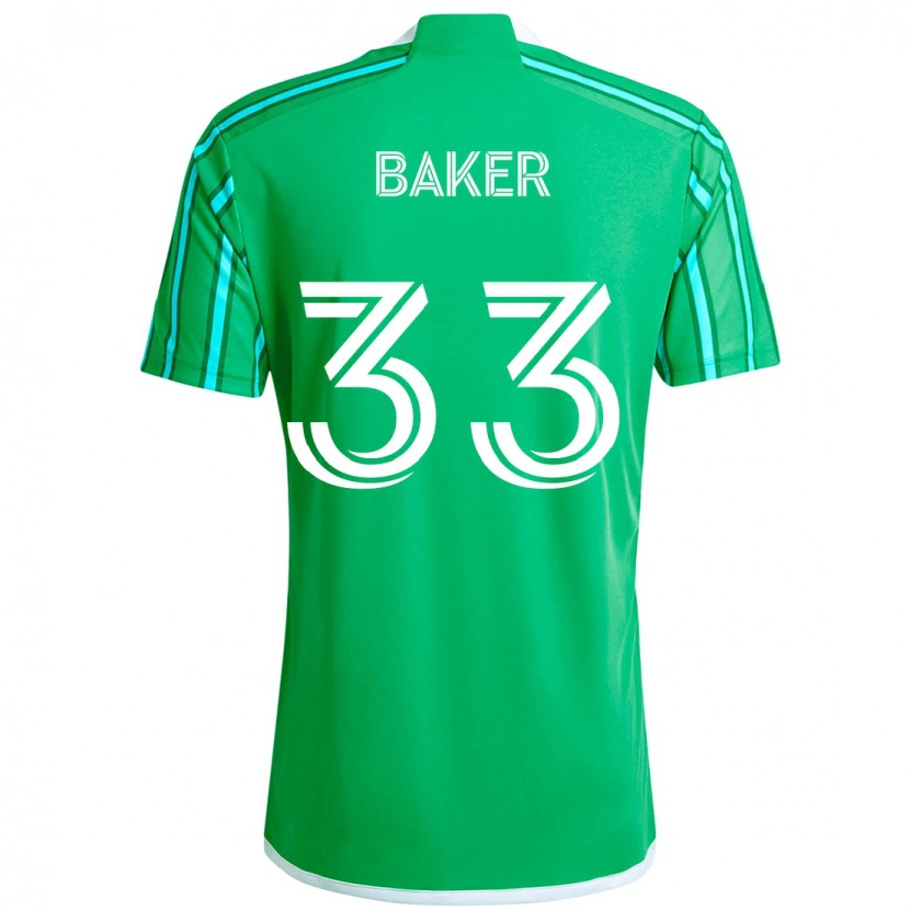 Danxen Bambino Maglia Cody Baker #33 Verde Bianco Kit Gara Home 2025/26 Maglietta
